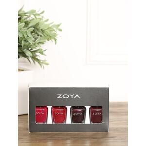 Zoya 4 Pc Nail Polish Gift Set Full Size Plum Berry Shades Clean Vegan New!